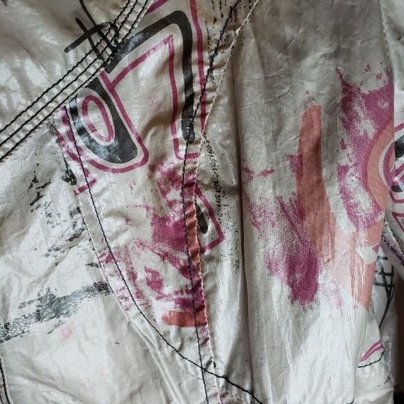 Click collection vintage rain coat abstract graffiti print - Picture 5 of 6